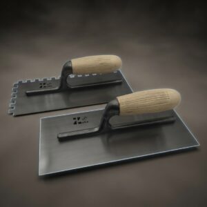 WOODEN HANDLE PLASTERING TROWEL WITH & WITHOUT TEETH