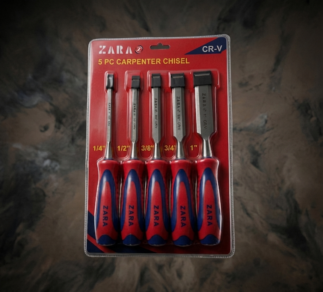 5 PC CARPENTER CHISEL SET - Image 2