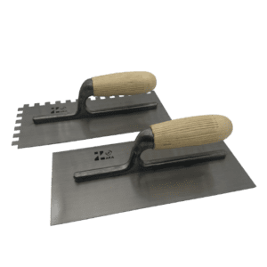 WOODEN HANDLE PLASTERING TROWEL WITH & WITHOUT TEETH