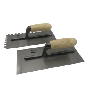WOODEN HANDLE PLASTERING TROWEL WITH & WITHOUT TEETH