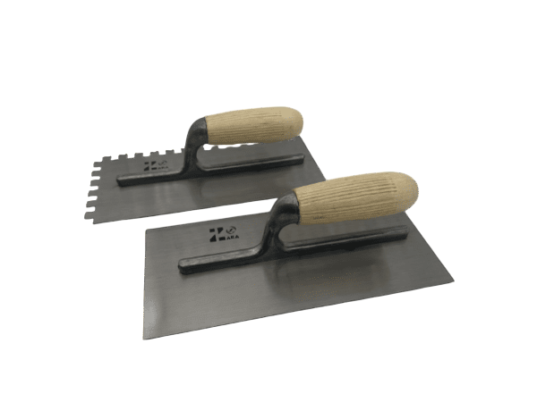 WOODEN HANDLE PLASTERING TROWEL WITH & WITHOUT TEETH