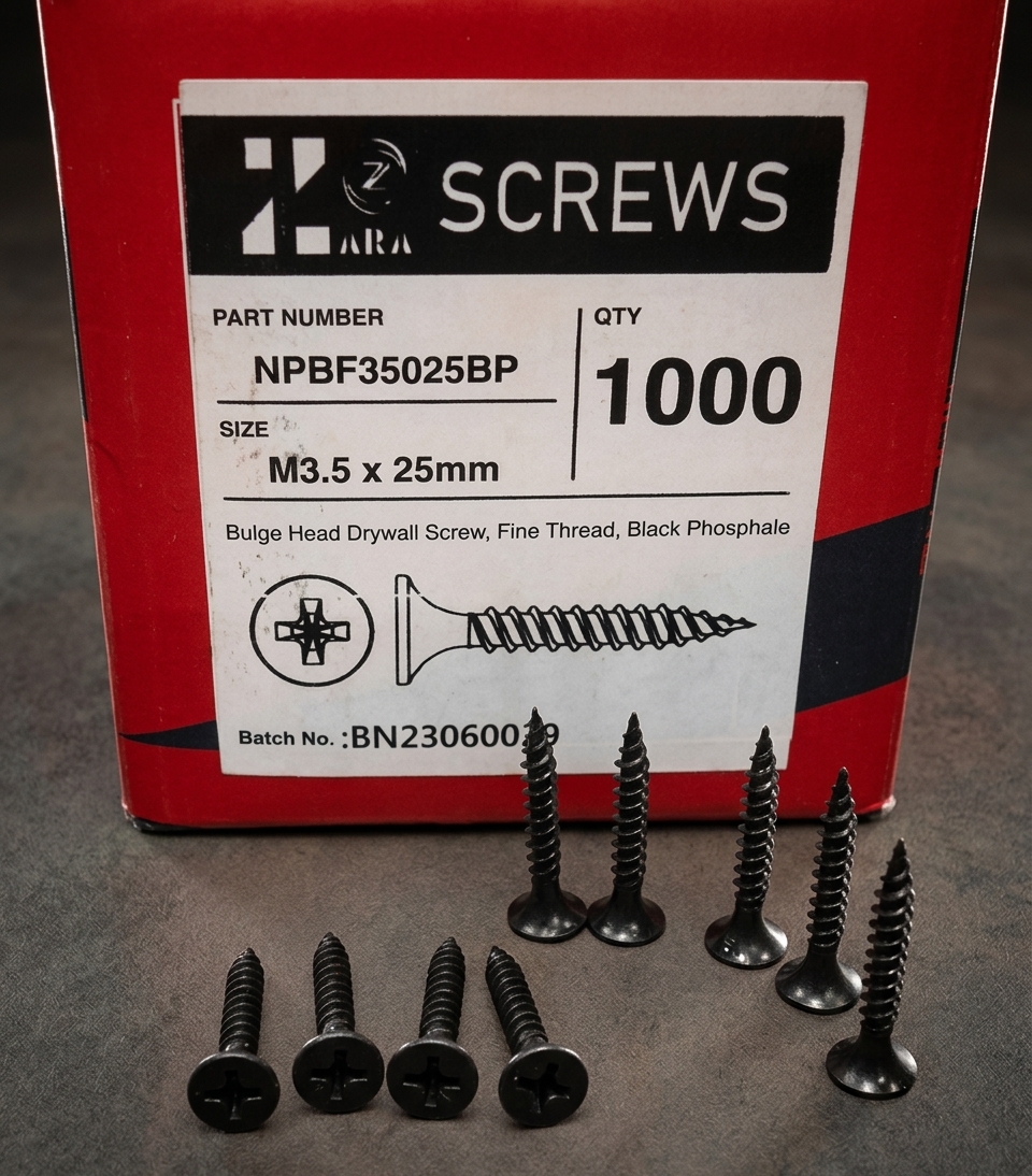 Gypsum Screws, Fine Thread (Taiwan), #6 × 1″ - Image 2