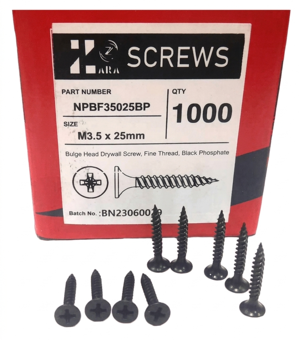 Gypsum Screws, Fine Thread (Taiwan), #6 × 1″