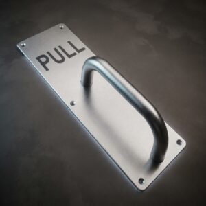 SS PULL HANDLE ON PLATE