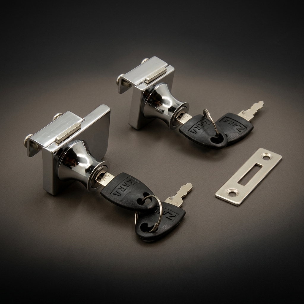 Glass Lock, Single Door & Double Door (Glass Cabinet Lock) - Image 2