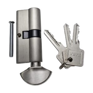 Bathroom Cylinder with Key, Zinc, SN, 60 & 70 mm