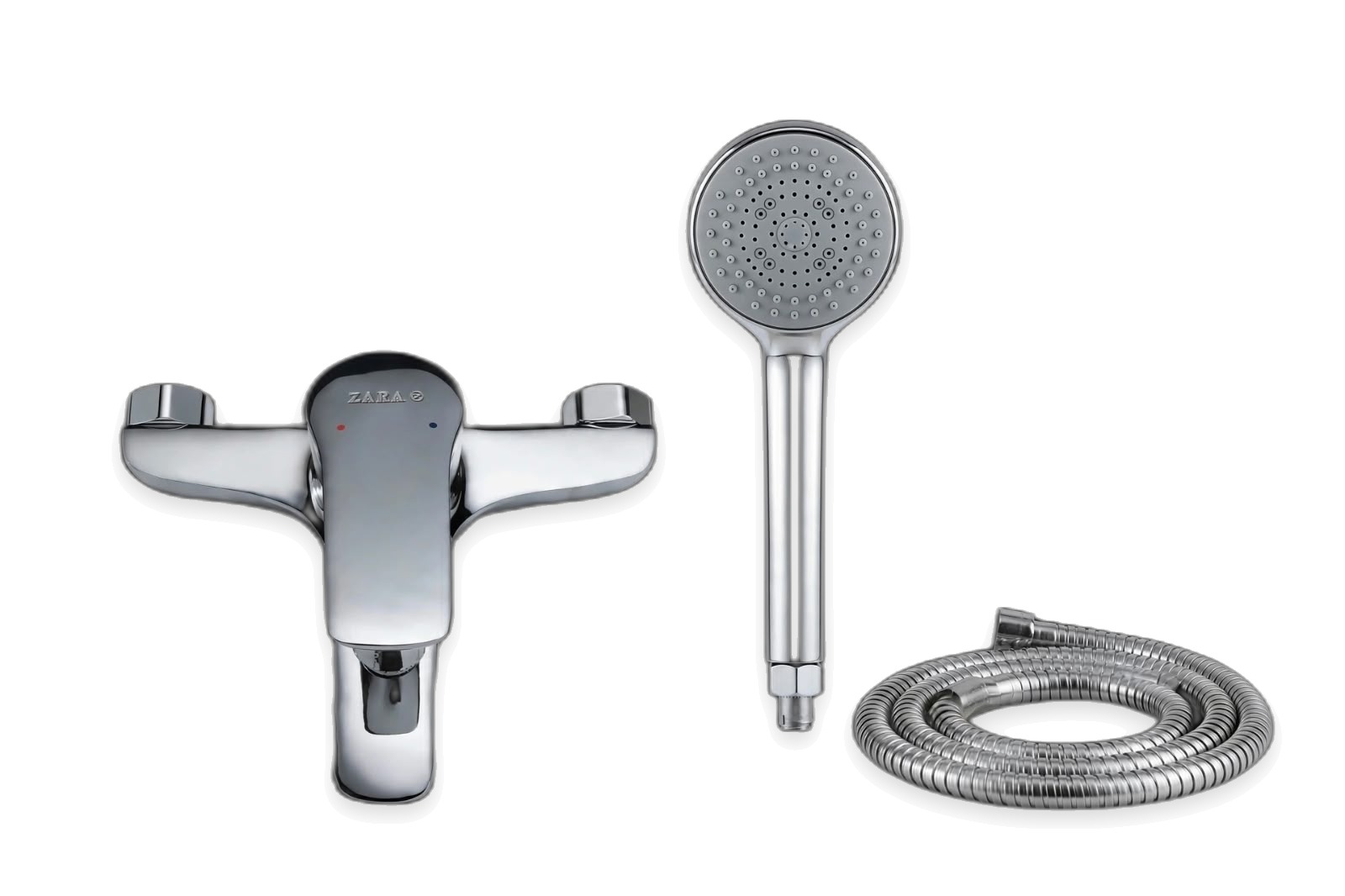 ZARA Signature Bath & Shower Mixer set – chrome mixer, hand shower and flexible hose (AZBM S02)