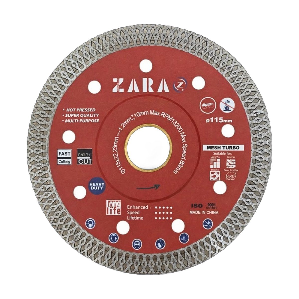 ZARA Tools diamond cutting disc, 115 mm mesh turbo