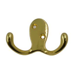Double Coat Hook, Chrome / Brass / SN Finish