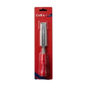 Wood Chisel 12 to 24 mm, Flat Plate, CR-V Blade, Red Handle