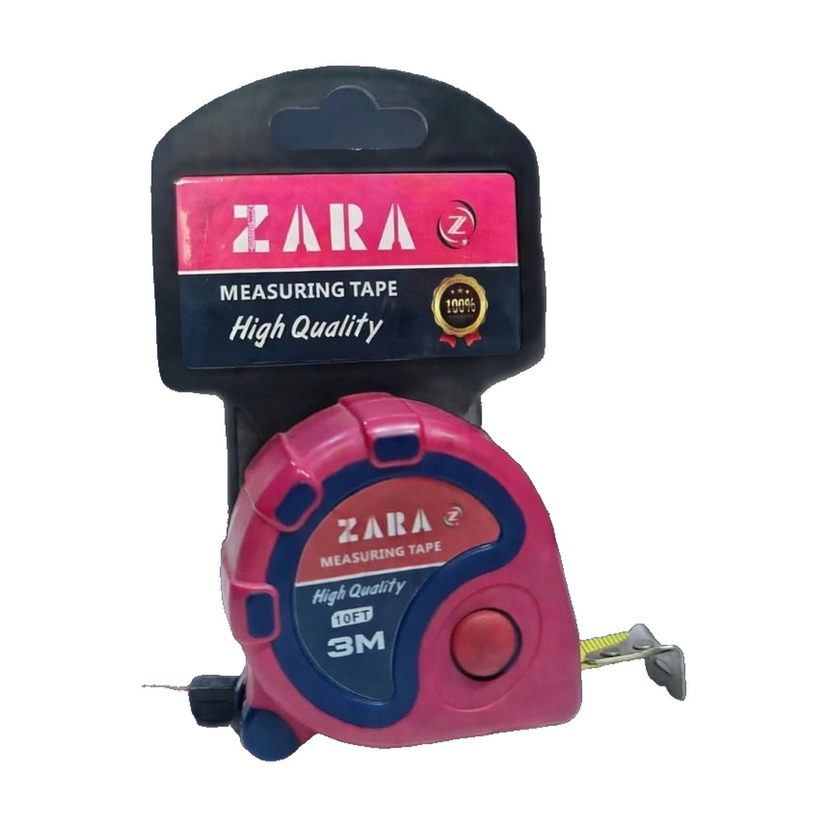 ZARA measuring tape with red rubber grip, 3 m / 10 ft