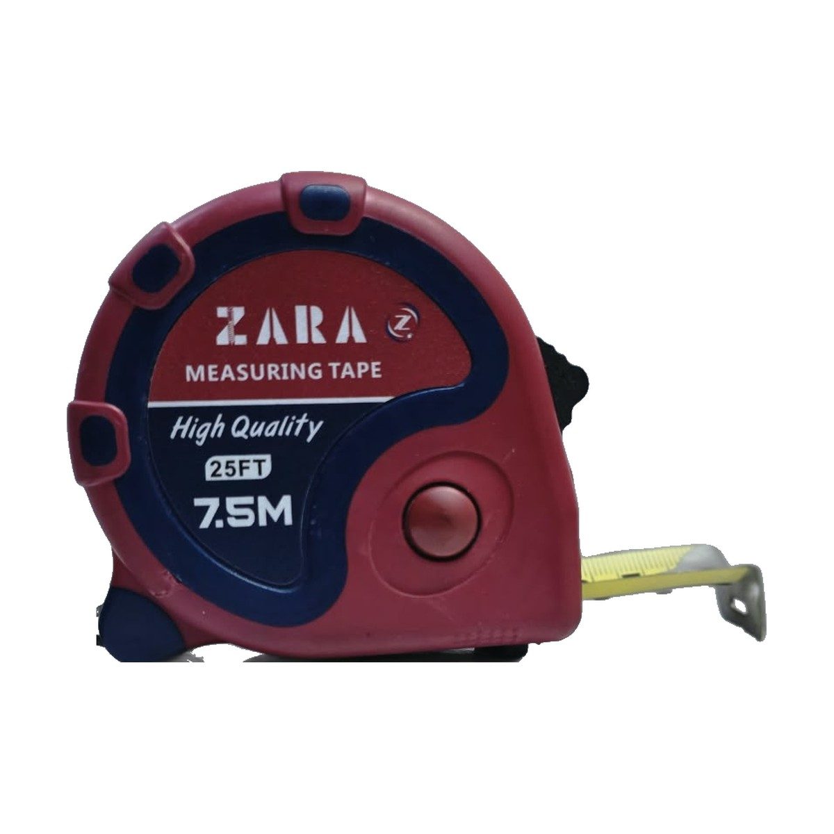 ZARA measuring tape with red rubber grip, 7.5 m / 25 ft