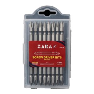 Power Bit PH2 × 110 mm, Double Side, Set of 10 (Long Phillips Screwdriver Bits)