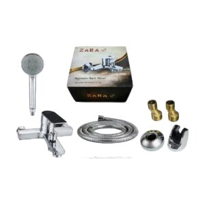 Bath & Shower Mixer AZBM S01, Single-Lever Chrome Shower Mixer Set (ZARA Signature)