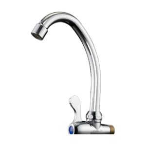 Wall Sink Tap AZBM C01 (Single Wall Mixer), Swivel Gooseneck, Chrome