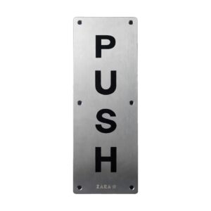 Push Plate & Pull Plate 12 × 4 in, Stainless Steel